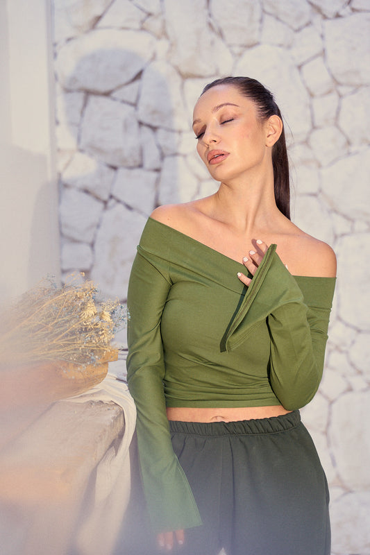 Green Off-Shoulder